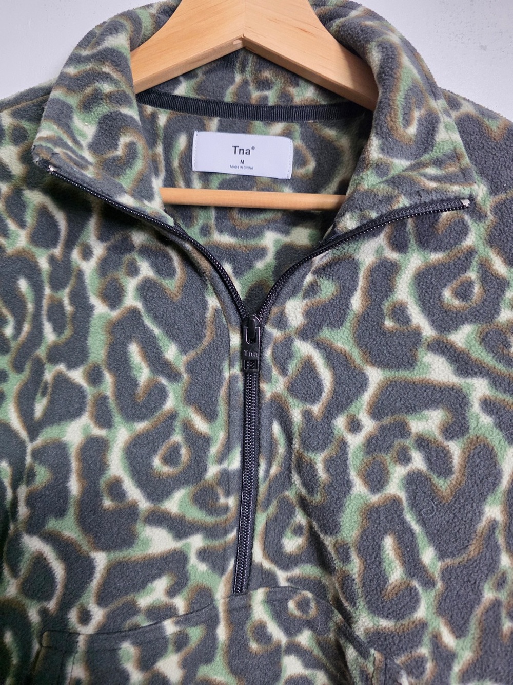 Tna Leopard Print Fleece Quarter-Zip Pullover - Picture 4 of 10